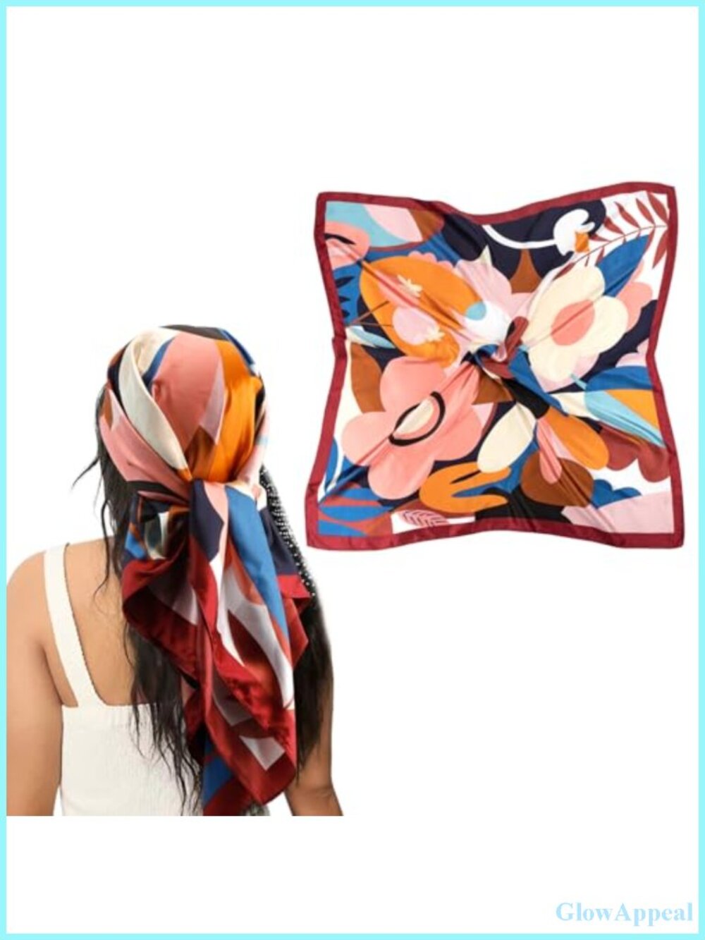 Silk-Like Women's Head Scarf Square Bandana Wrap Hair Accessory 35x35